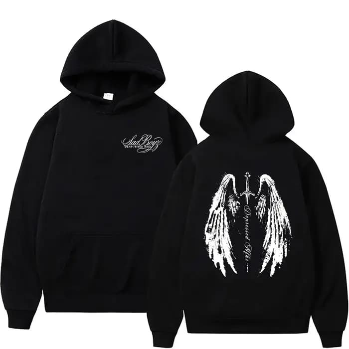 Vente flash - Sweat à capuche Rapper Junior H Sad Boyz pour homme et femme
