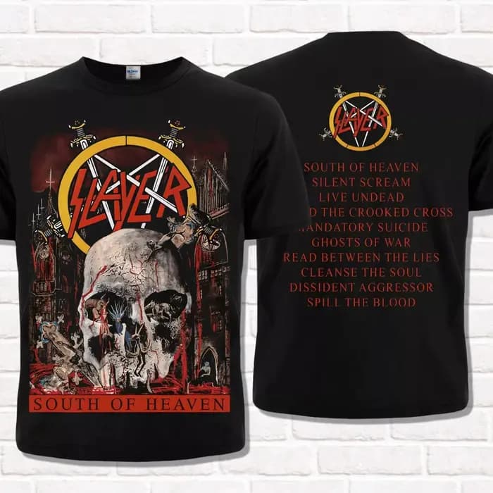 T-shirt Slayer Black 2025 South of Heaven 1988 Thrash Metal Heavy