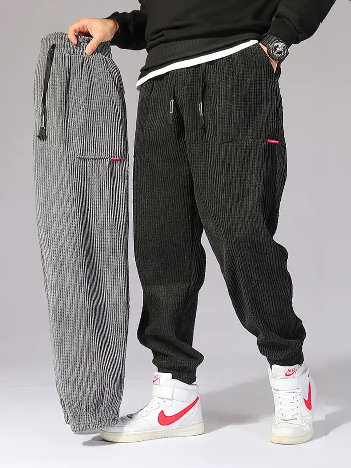 Baggy velours côtelé survêtement pantalon hommes Tech polaire pantalons de survêtement homme automne