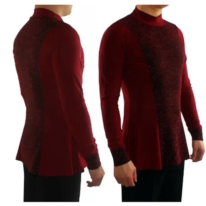 Chemises de danse latine élastiques pour hommes