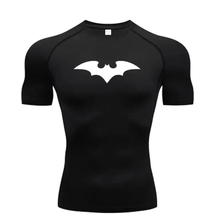 T-shirts de compression à motif chauve-souris pour hommes