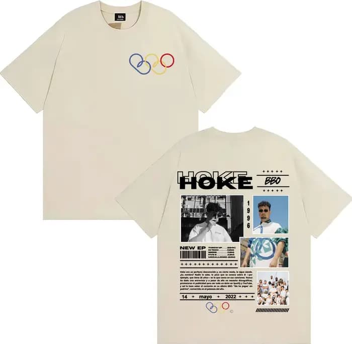 Rappeur HOKE Bbo Album 2025 Tour T-shirt Vêtements Pour Hommes Hip Hop VintageHigh Qualité T-shirts Unisexe Mode