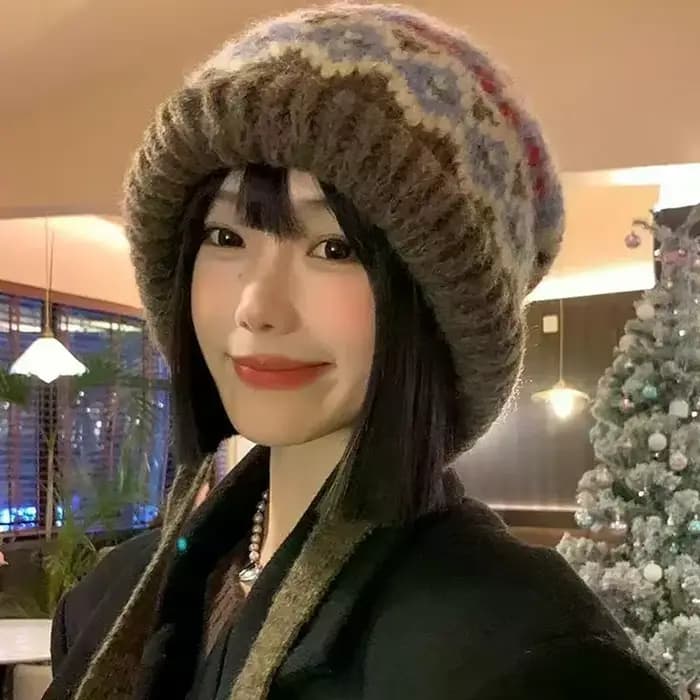 Bonnet tricoté en laine pour femmes