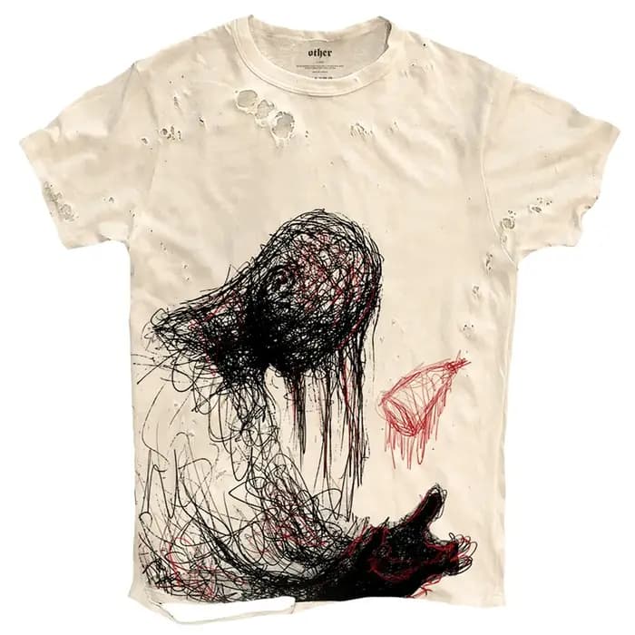 Graffiti déchiré hommes t-shirts Punk Harajuku Streetwear déchiré T-shirt été décontracté ample T-sh