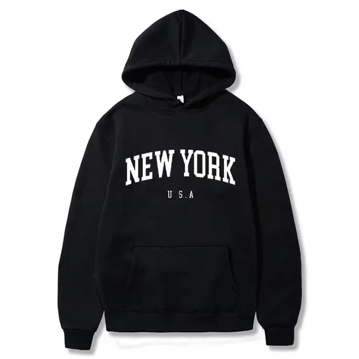 Sweat à capuche unisexe 2026 tendance avec motif imprimé lettres, style décontracté Harajuku, coupe