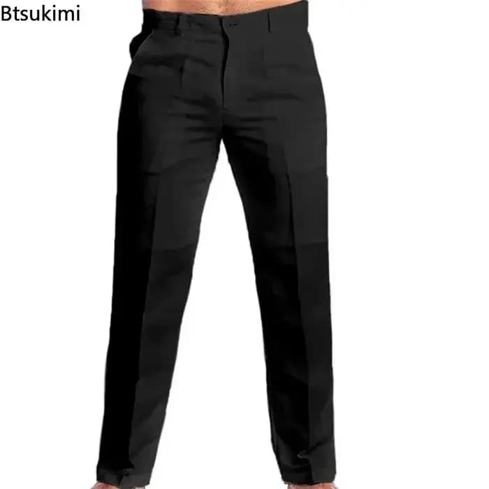 Nouveau Vintage hommes coton lin pantalon respirant confort doux