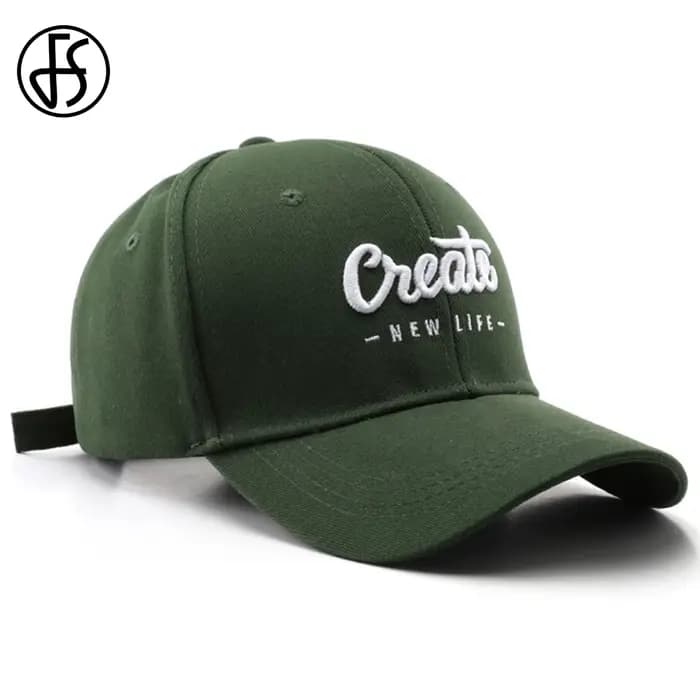 Casquette de baseball FS tendance rouge et verte avec lettres 3D pour hommes et femmes