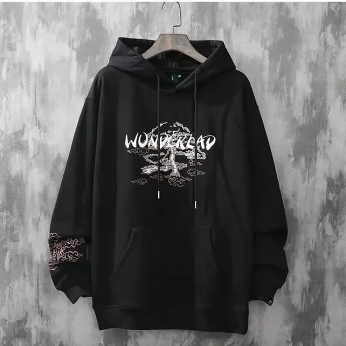 Hauts noirs Anime graphique essentiels sweats à capuche femme esthétique mode coréenne mignon sweat