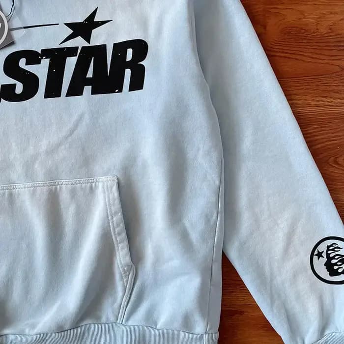 Sweat à capuche HS Fire bleu ciel