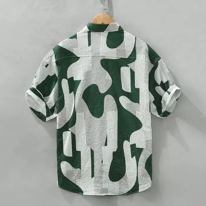 Chemise homme surdimensionné graphique avec poche chemises