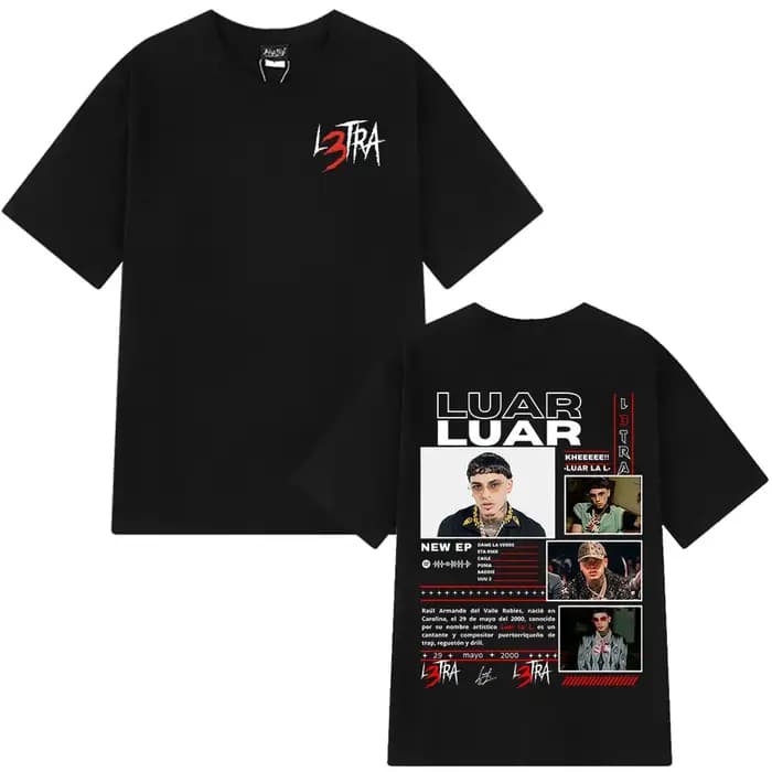 Rappeur Lune La L 2025 Album L3TRA T-shirts hommes femmes Hip Hop mode manches courtes