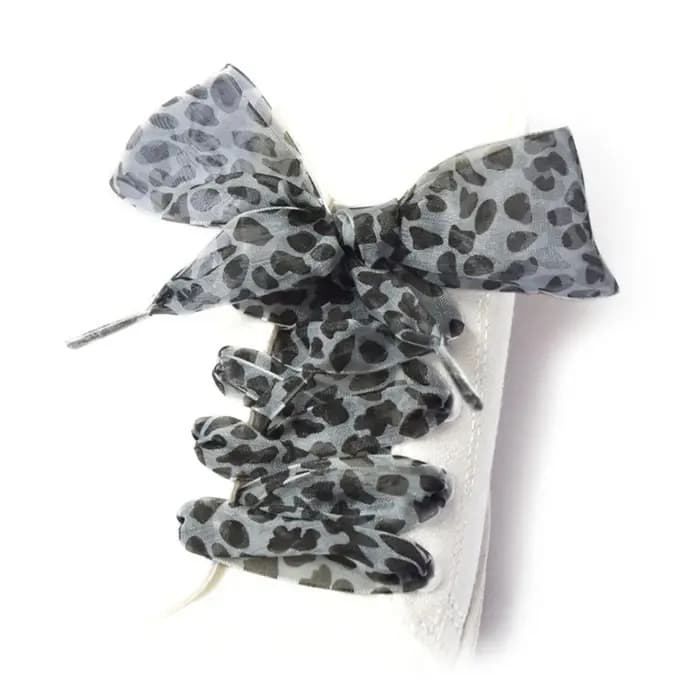 Lacets de chaussures en dentelle imprimé léopard, accessoires de mode pour chaussures, lacets décora