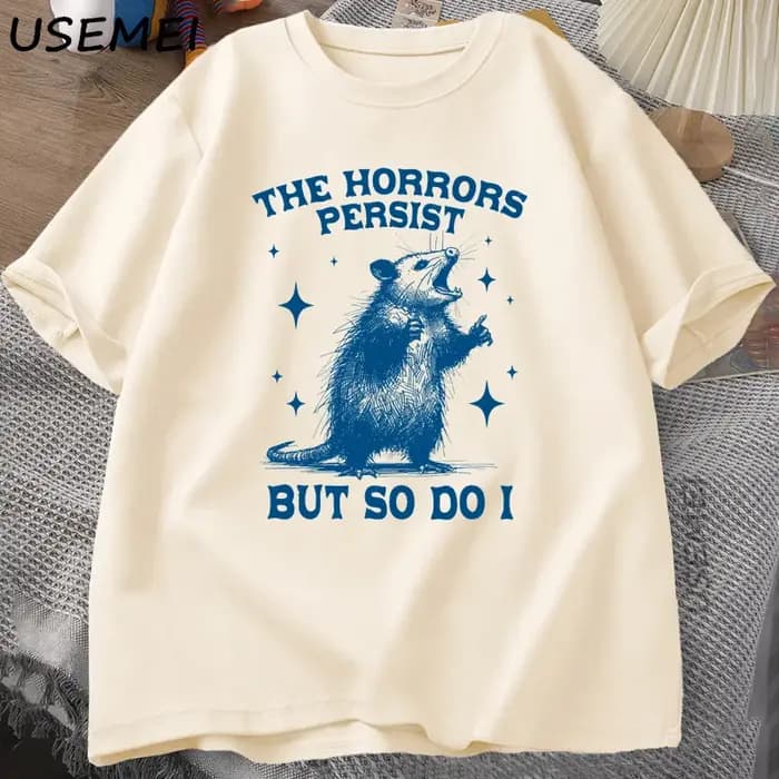 Les horreurs persistes mais donc faire je t-shirt pour hommes femmes rétro Opossum