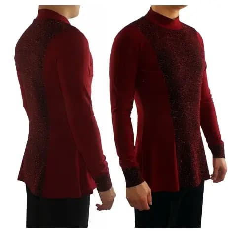 Chemises de danse latine élastiques pour hommes