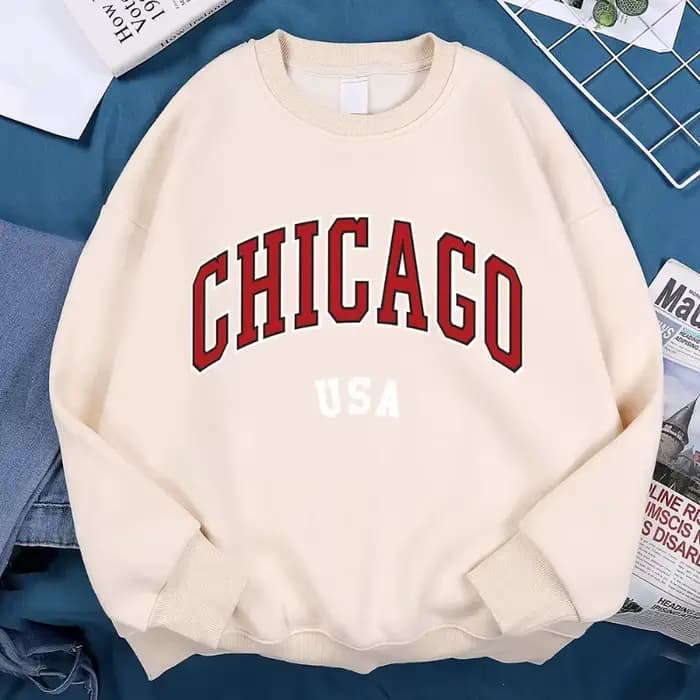 Chicago Usa classique ville graphique vêtements sweat homme Harajuku