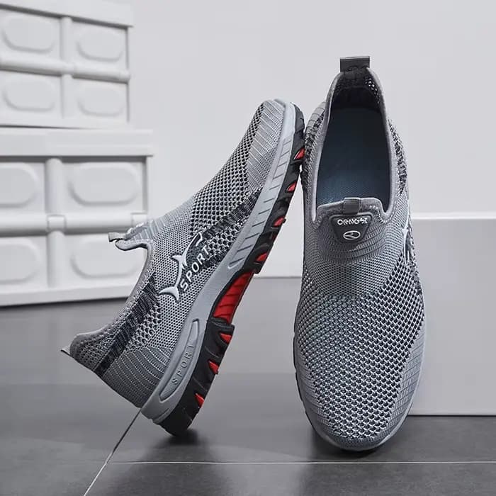 Baskets légères à enfiler pour hommes - Chaussures décontractées antidérapantes adaptées à la randonnée