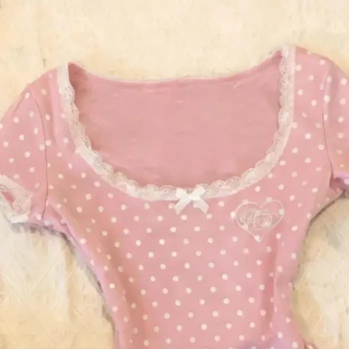 T-shirt Matakawa Y2k pour femmes, style japonais, printemps-été, Ropa De Mujer, à pois, vintage, sexy, t-shirts courts
