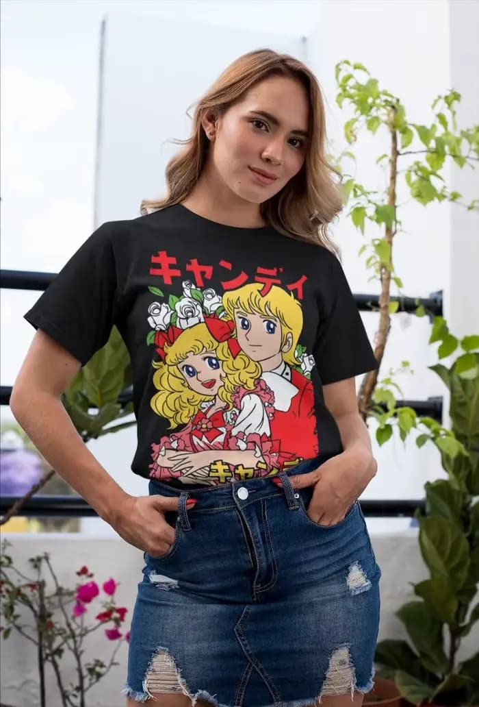 T-shirt Shojo Candy, t-shirt unisexe en coton épais