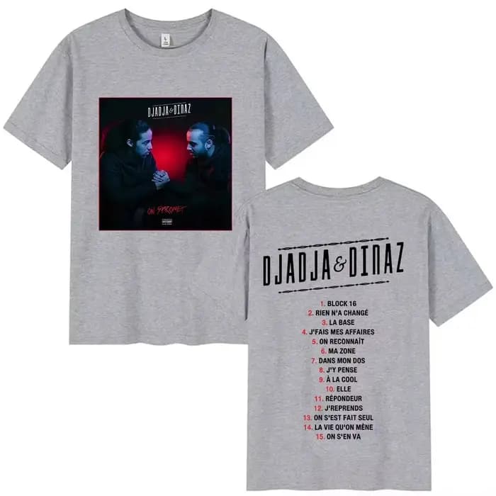 T-shirt graphique Rapper Djadja & Dinaz Album 2026 pour homme