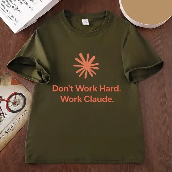 Claude Don't Work Hard T-shirts pour hommes et femmes, T-shirt confortable et tendance, décontracté,