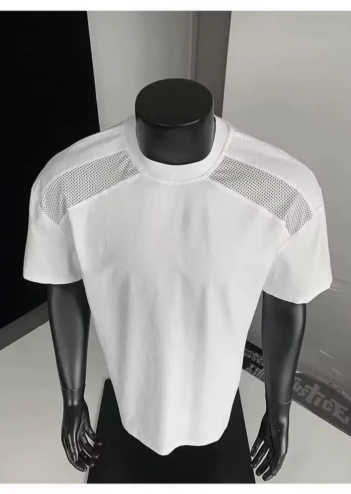 T-shirt déstructuré à coupe épaules tombantes style américain
