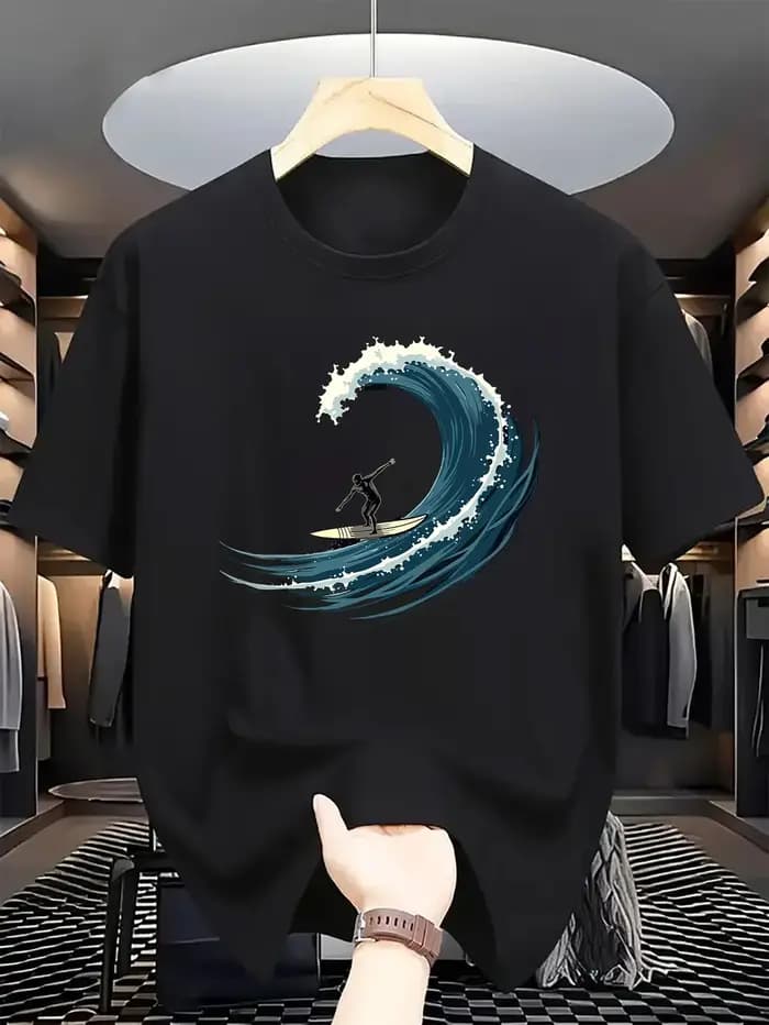 T-shirt graphique de Surf pour hommes