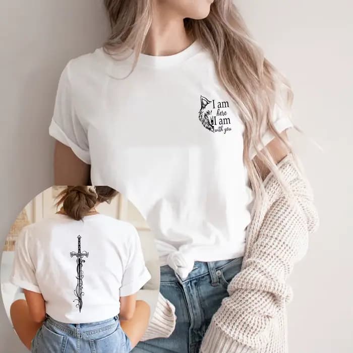 Je suis ici je suis avec vous t-shirts trône de verre Merch unisexe à manches courtes t-shirt Vintage TOG citation chemise Streetwear haut pour femme
