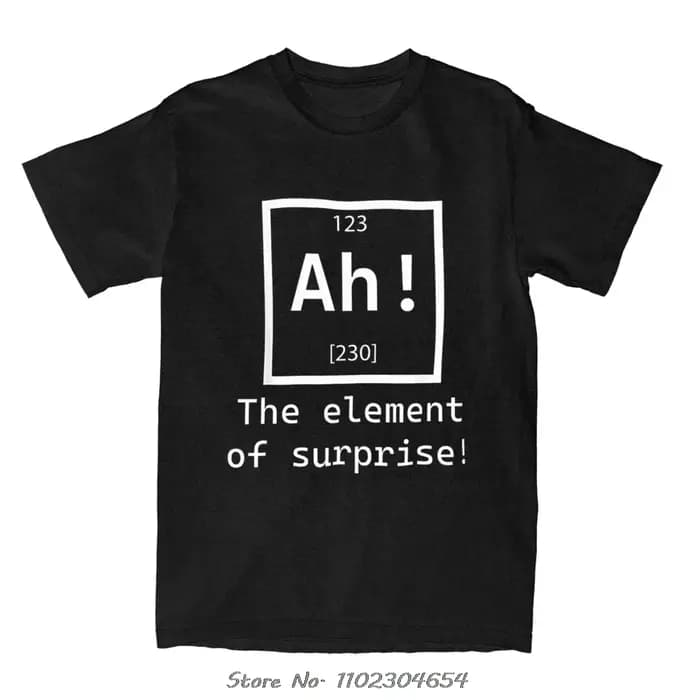 Vêtements pour hommes chimie Humor Ah l'élément de Surprise T-shirt surdimensionné décontracté Fitness