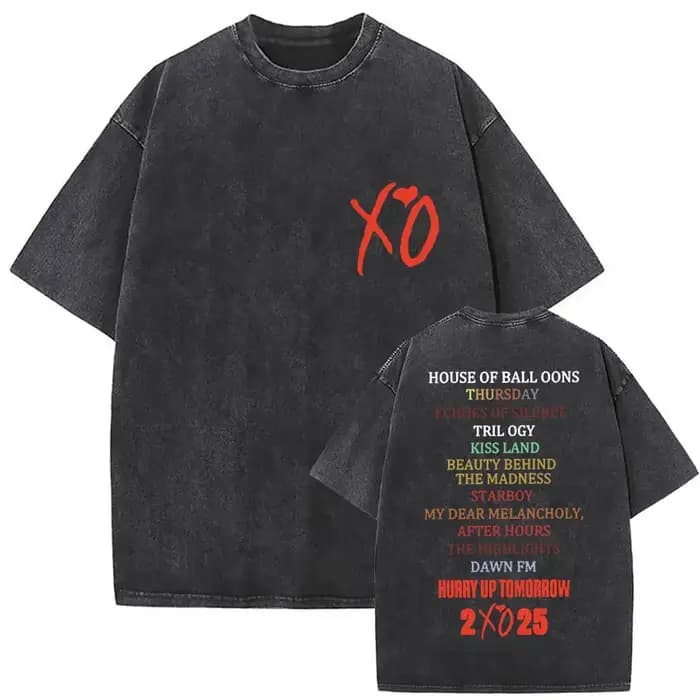 T-shirt vintage The Weeknd XO Tour Pop Music, streetwear d'été pour femme, t-shirt unisexe, t-shirt en coton à manches courtes pour homme, t-shirt délavé