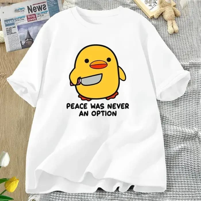 La paix n'a jamais une Option t-shirt Animal mignon drôle oie graphique t-shirts été décontracté à manches courtes hauts femmes vêtements