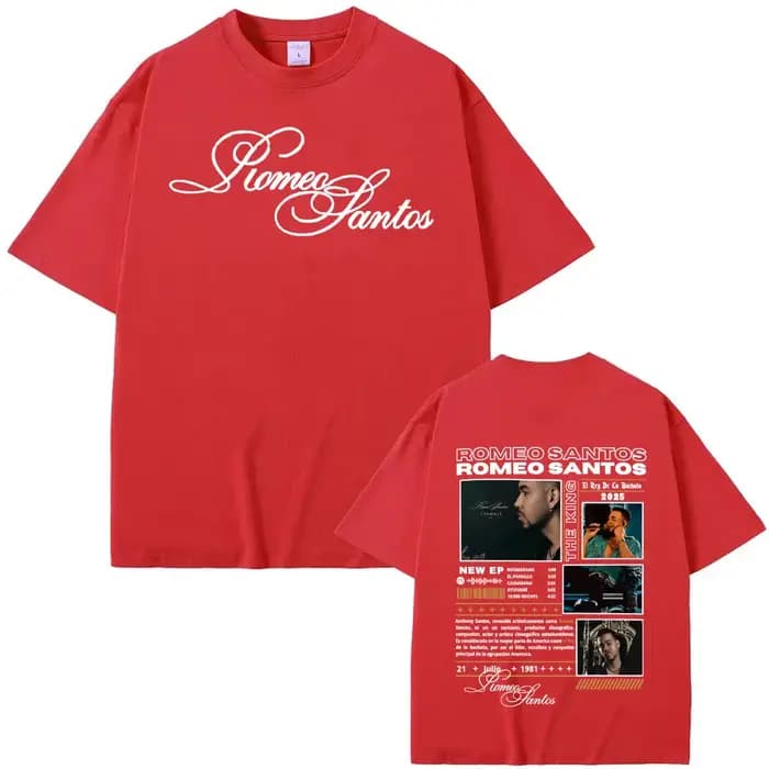 Rappeur Romeo Santos le roi Tormula Tour 2025 T-shirts graphiques hommes gothique mode Hip Hop t-shi