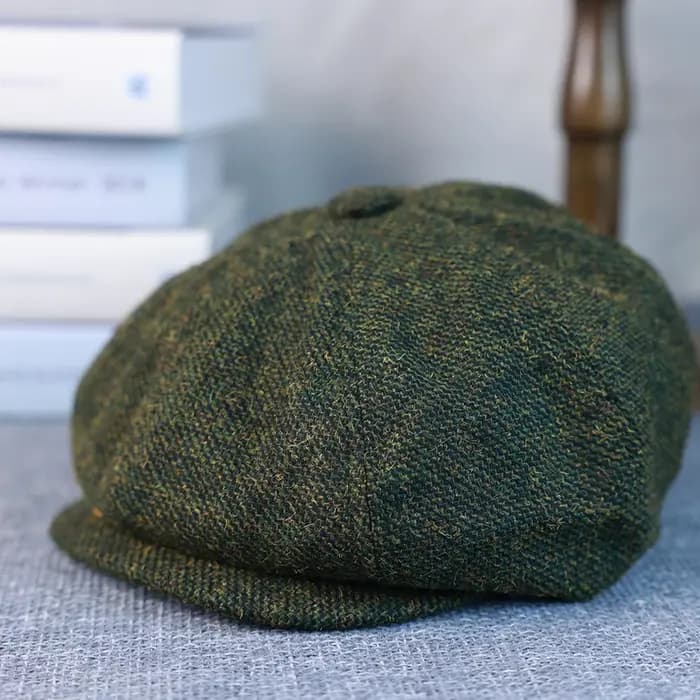 Nouveau Vintage hommes laine gavroche casquette marron vert femmes