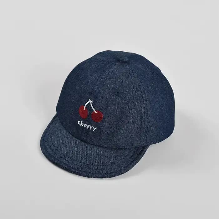 Casquette de baseball souple brodée cerises printemps-été