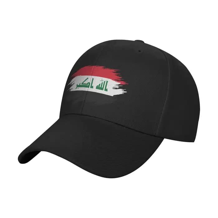 Casquette de baseball au design du drapeau irakien (IRQ) de Bagdad, style streetwear, casquette truc