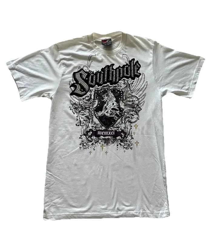 2000s SouthPole Street T-Shirt hommes rétro éclat en détresse Hip-Hop T-Shirt américain Graffiti mod