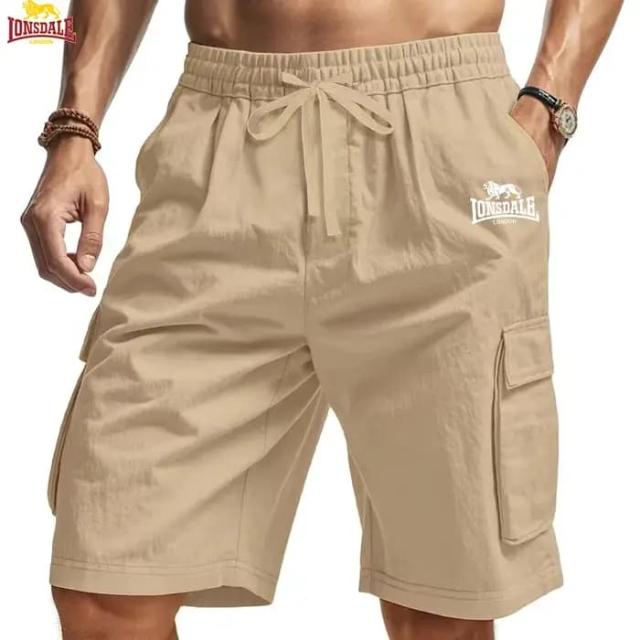 Nouveaux shorts amples pour hommes LONSDALE - Maillot de bain décontracté surdimensionné à plusieurs poches - Pantalon d'été à la mode et confortable