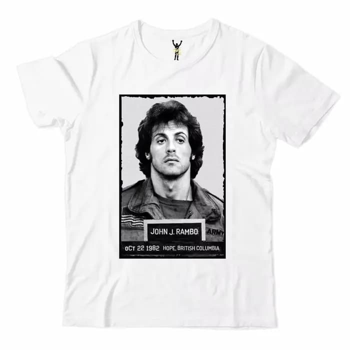 T-shirt pour homme inspiré de John Rambo - Motif graphique emblématique du film avec la signature