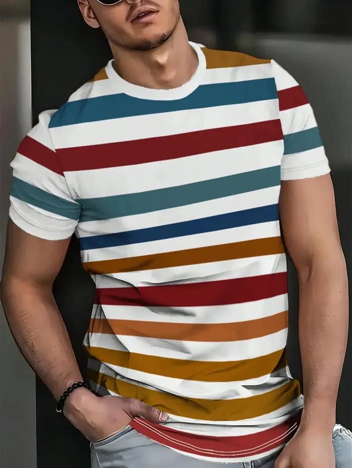 Sweat-shirt à rayures pour hommes