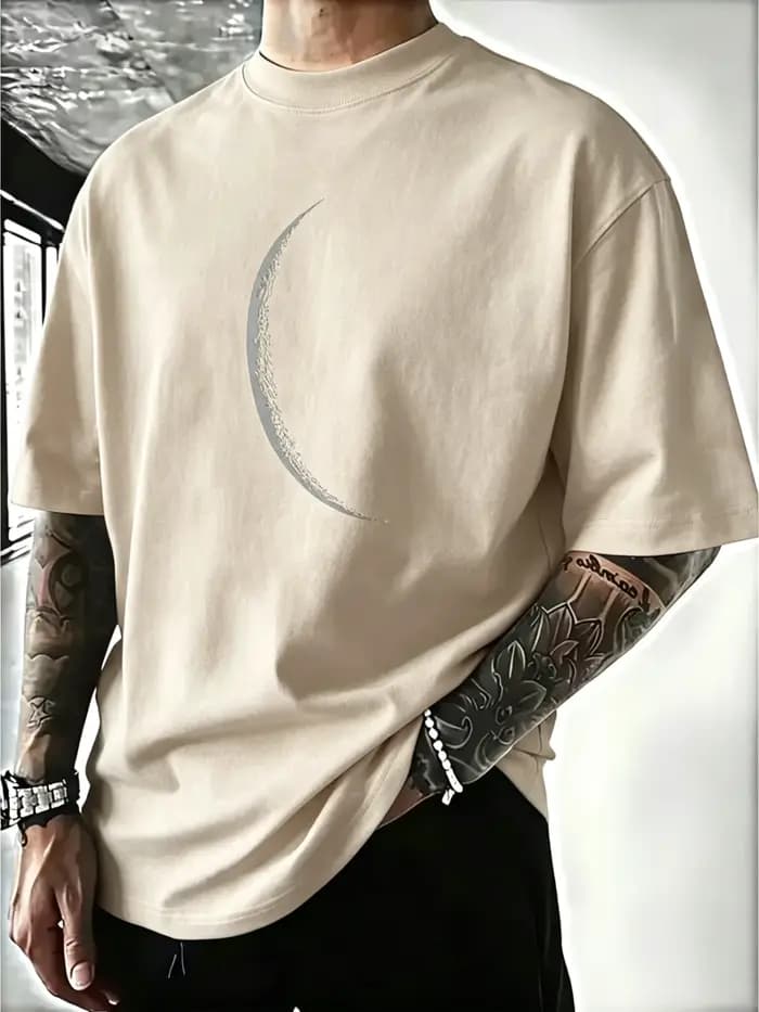 T-shirt noir pour homme en 100 % coton
