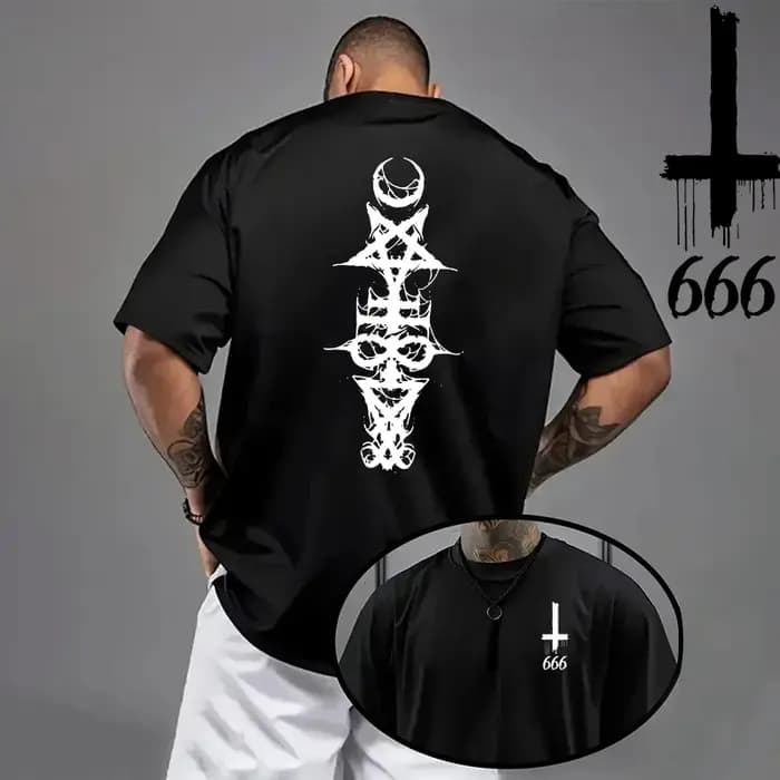 T-shirt gothique surdimensionné pour hommes
