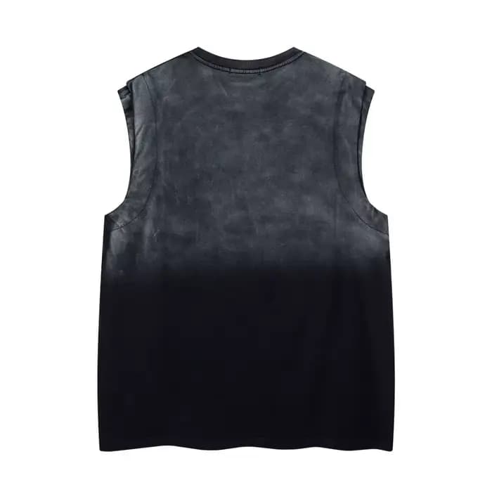T-shirts d'été débardeurs hommes faux deux rue américaine rétro marque à la mode lourd lavé pur coto