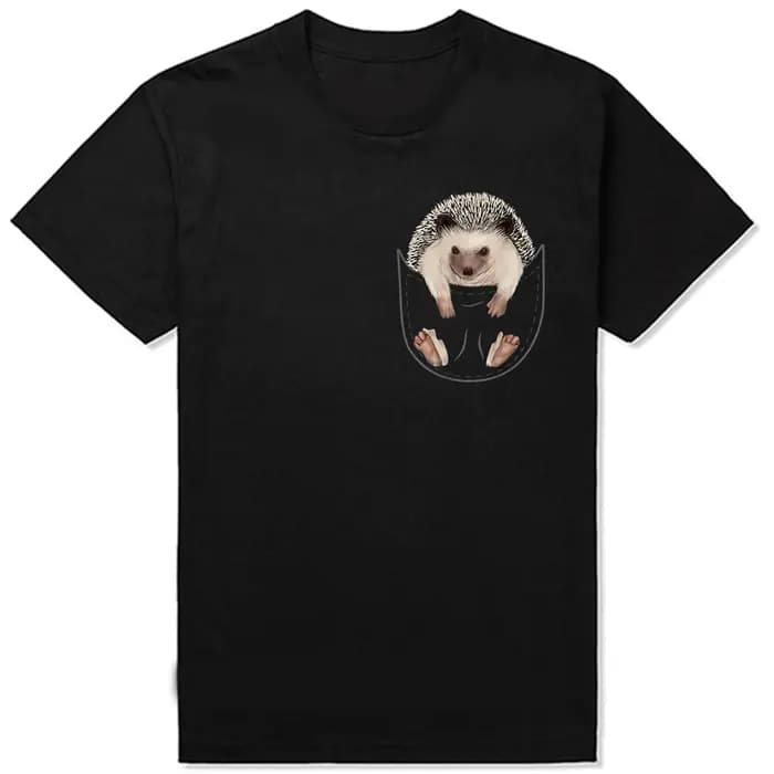 Vêtements pour hommes hérissons poche Animal hérisson classique surdimensionné T-shirt été coton T-s