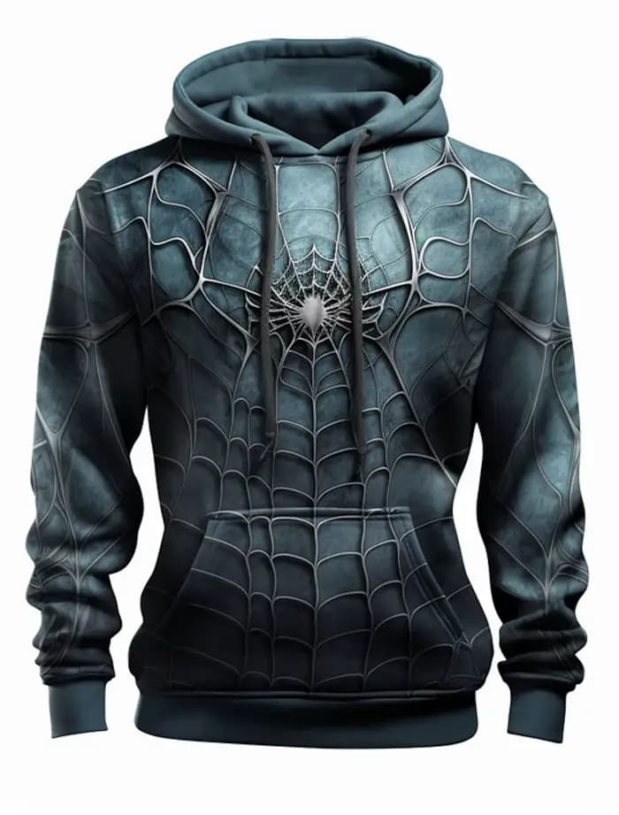 Sweat à capuche à motif d'araignée pour hommes