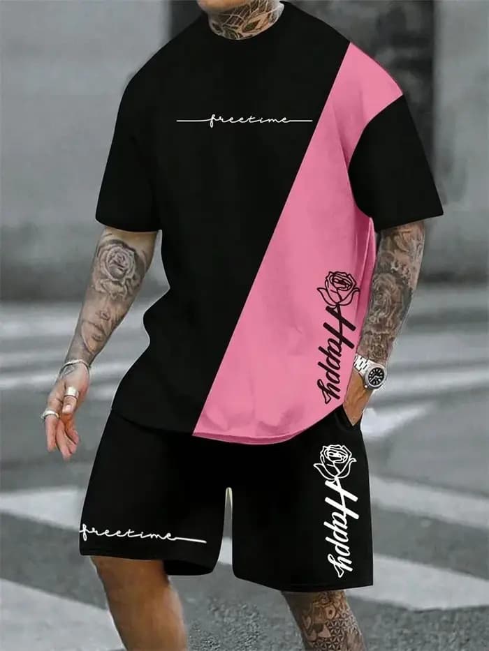 T-shirt à manches courtes et col rond pour homme