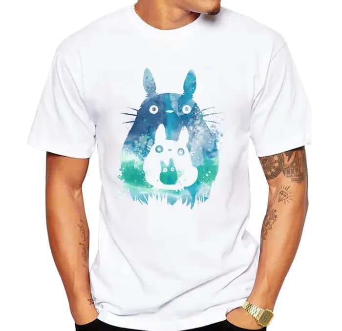 T-shirt à manches courtes imprimé ours de la forêt pour hommes