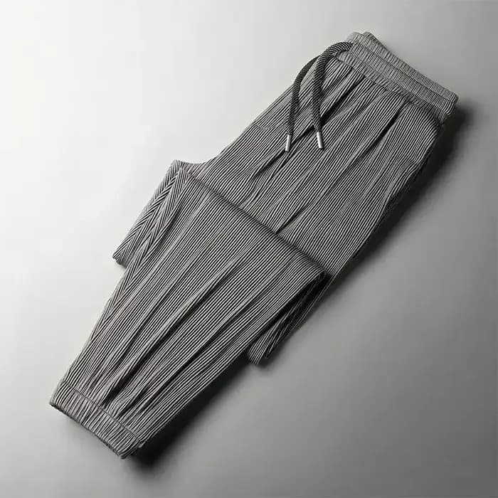 Pantalon d'été 2026 en soie glacée ultra-fine pour homme, coupe droite ample, drapé, jambe large, st