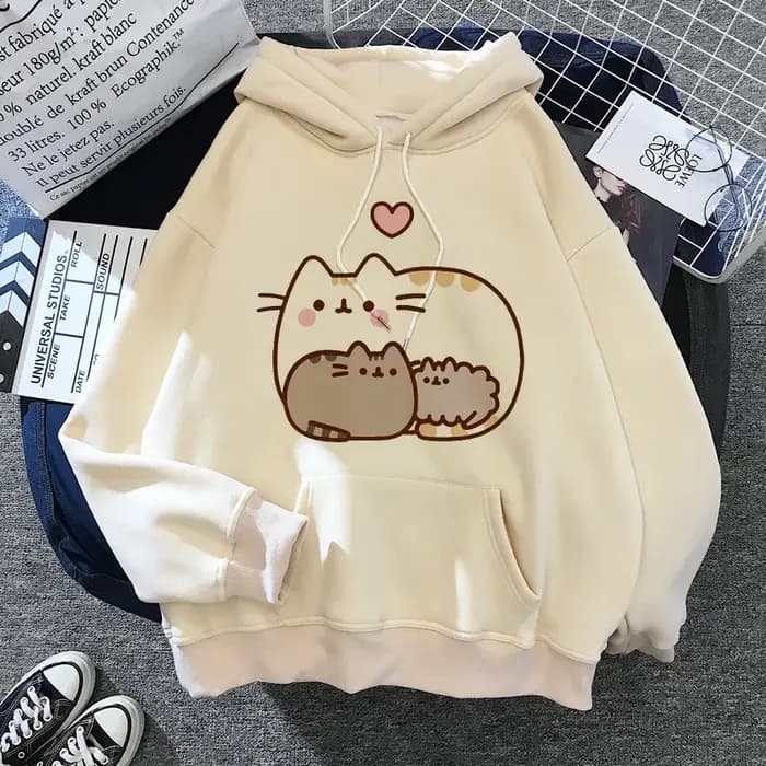 2020 drôle le chat à capuche femmes mode Kawaii coréen Harajuku sweat femme 90s dessin animé vêtements