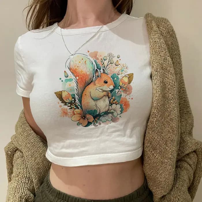SLaura-Crop top graphique Yk2 pour femme