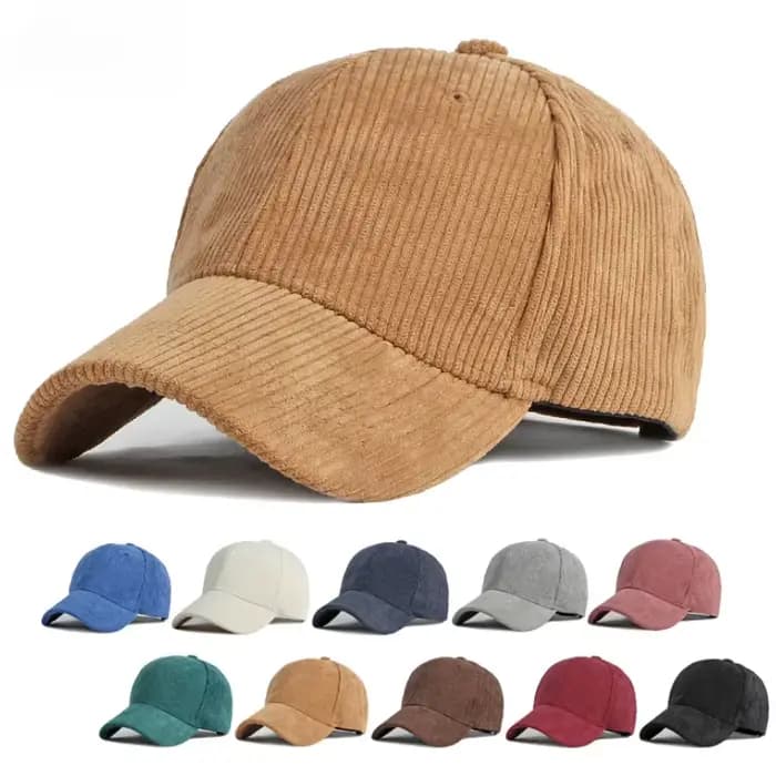 Casquette de Baseball en Velours Côtelé pour Homme