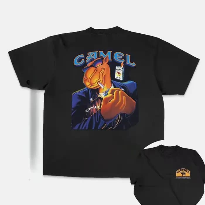 Été Vintage voiture couleur chameau Cigarette t-shirts décontracté Streetwear haut respirant confort